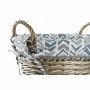 Decorative basket DKD Home Decor Blue White wicker 44 x 44 x 42 cm