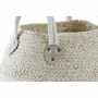 Basket DKD Home Decor White Natural Natural Fibre 37 x 37 x 25 cm