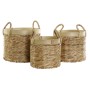 Set de basket DKD Home Decor Marron Naturel Bambou Joncs Tropical 35 x 35 x 30,5 cm 35 x 35 x 31 cm 3 Pièces