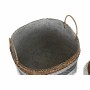 Basket set DKD Home Decor White Grey Natural Bamboo