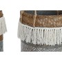 Basket set DKD Home Decor White Grey Natural Bamboo