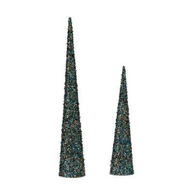 Christmas bauble Krist+ 193YYX38-MNCA-6 Blue Golden Sequins Christmas 9,5 x 60 x 9,5 cm Cones