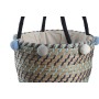 Basket set DKD Home Decor Pompoms 43 x 43 x 43 cm