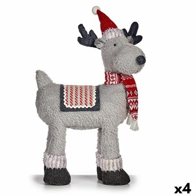 renne de noël Krist+ FG09-PX21385A Blanc Rouge Gris renne de noël 22 x 47 x 45 cm (4 Unités)