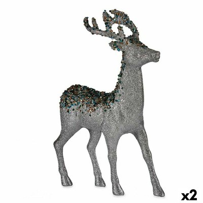 renne de noël Krist+ 7059/18-WDP2-6 Argenté Argent renne de noël 15 x 45 x 30 cm (2 Unités)