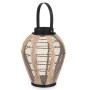 Lantern Gift Decor D23029S Black Beige Wood Cloth Glass Lantern 25 x 30 x 25 cm With handle (2 Units)