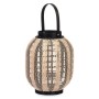 Lantern Gift Decor D23026S Black Beige Wood Cloth Glass Lantern 27 x 32 x 27 cm With handle (2 Units)