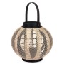 Lantern Gift Decor D23027S Black Beige Wood Cloth Glass Lantern 30 x 30 x 30 cm With handle (2 Units)