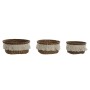 Basket set Home ESPRIT Natural Fibre Boho Worn 16 x 16 x 6 cm
