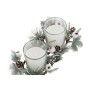 Ensemble de Bougies DKD Home Decor Blanc Noël 10 x 10 x 7 cm 19 x 10.5 x 7 cm (2 Unités)