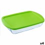 Boîte à repas rectangulaire avec couvercle Pyrex Cook & store Transparent Silicone verre (4,5 L) (4 Unités)