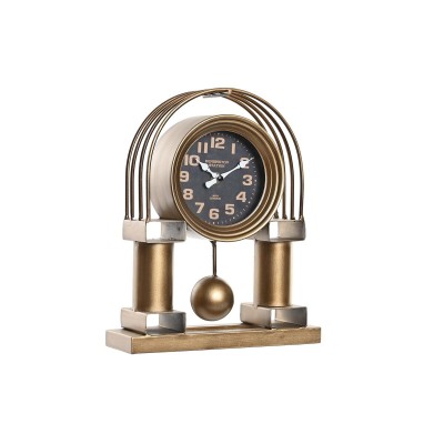 Table clock DKD Home Decor Black Golden Traditional