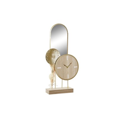 Table clock DKD Home Decor Golden Natural