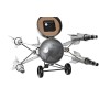 Table clock DKD Home Decor Golden Silver Spaceship Loft (2 Units)