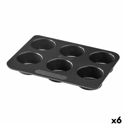 Muffin Tray Pyrex Magic Black 24 x 18 x 3 cm (6 Units)
