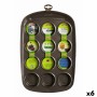 Muffin Tray Pyrex Asimetria Black 38 x 25 x 5 cm (6 Units)