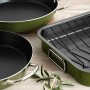 Roasting Tin Quid Naturalia Green Metal 42 x 30,5 x 6,3 cm Grille
