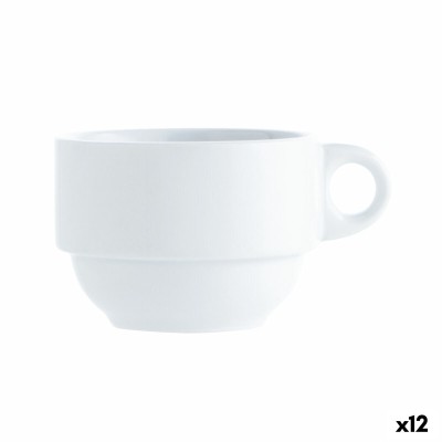 Tea and coffee cup Quid Basic White 250 ml (12 Units)