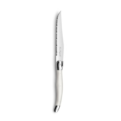 Ensemble de couteaux à viande Lou Laguiole Rustic Blanc Métal 13 cm Viandes (6 Unités)