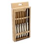 Meat Knife Set Lou Laguiole Rustic White Metal 13 cm Meats (6 Units)