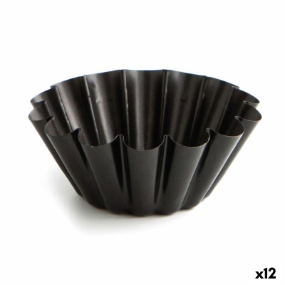 Moule à flan Quid Sweet Grey Noir Métal (12 Unités)