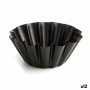 Moule à flan Quid Sweet Grey Noir Métal (12 Unités)