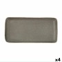 Tray Bidasoa Gio Grey Ceramic 28 x 14 cm Rectangular (4 Units)