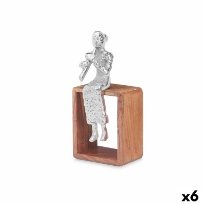 Figurine Décorative Gift Decor 1886-NA Marron Argenté Argent Flûte à Bec 13 x 27 x 13 cm (6 Unités)