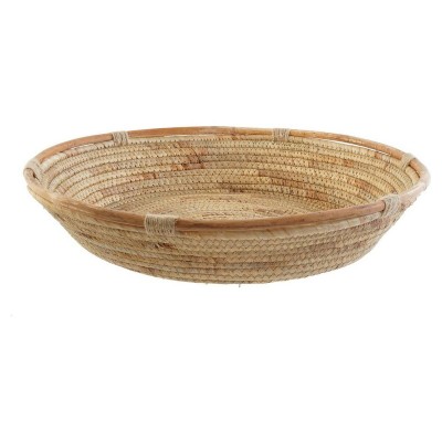 Centre de Table DKD Home Decor Marron Joncs 42 x 42 x 8 cm