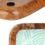Centerpiece Gift Decor White Brown Green Resin Mango wood 38 x 15 cm Leaf of a plant