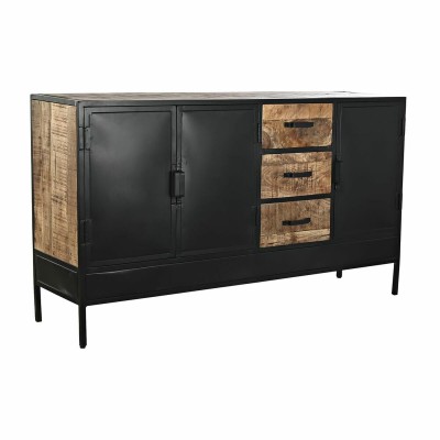 Buffet DKD Home Decor Marron Noir Métal Bois de manguier 160 x 40 x 90 cm
