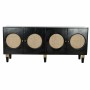 Sideboard DKD Home Decor   Black Natural Rattan Mango wood 150 x 40 x 65 cm