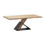 Table de Salle à Manger Home ESPRIT Noir Naturel Métal Bois d'acacia 200 x 100 x 76 cm