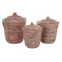 Basket set DKD Home Decor Peach Natural (3 Pieces) (3 Units)