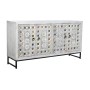 Buffet DKD Home Decor Blanc Beige Gris Multicouleur Céramique Bois de manguier 150 x 38 x 80 cm