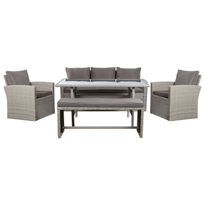 Meubles de jardin DKD Home Decor Marron 177 x 72 x 80 cm (5 Pièces)