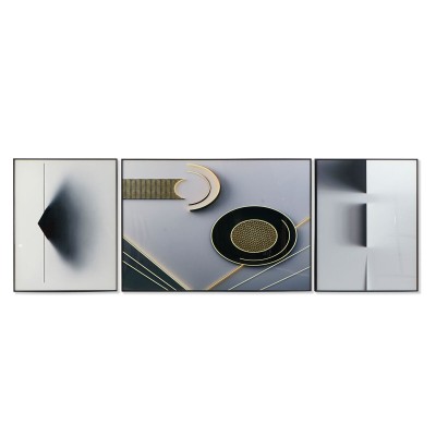 Jeu de 3 tableaux DKD Home Decor Aluminium Bois MDF 240 x 3 x 80 cm (3 Pièces)