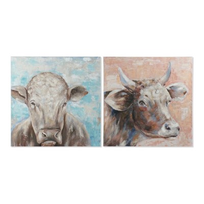 Canvas DKD Home Decor Caw Pinewood Canvas 100 x 3,5 x 100 cm
