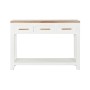 Table d'appoint DKD Home Decor Blanc Marron Acacia Bois de manguier 110 x 30 x 80 cm