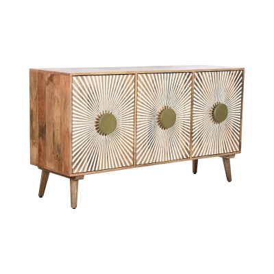 Sideboard Home ESPRIT White Golden Natural Wood 145 x 45 x 80 cm