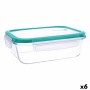 Boîte à lunch hermétique Quid Ciclon Turquoise verre 1,5 L (6 Unités)