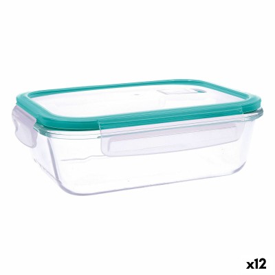 Boîte à lunch hermétique Quid Ciclon Turquoise verre 640 ml (12 Unités)