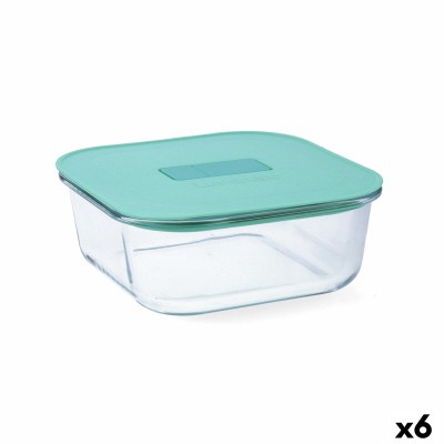 Hermetic Lunch Box Luminarc Joy Blue Glass 1,1 L (6 Units)