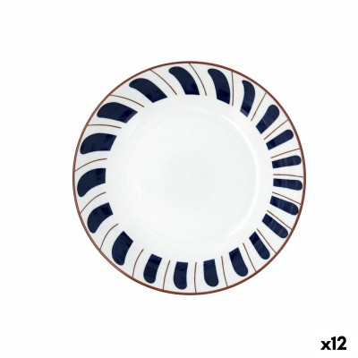 Assiette creuse Bidasoa Oceanika Bleu Céramique Ø 20 cm (12 Unités)
