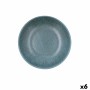 Deep Plate Bidasoa Element Hydrozero Blue Ceramic Ø 20 cm (6 Units)