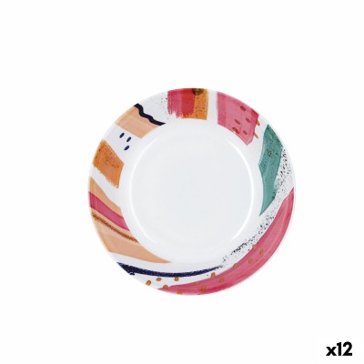 Assiette creuse Quid Acuarela Blanc Bioplastique Ø 20 cm (12 Unités)