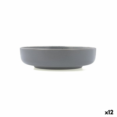 Assiette creuse Quid Duna Gris Céramique 18,5 x 5,3 cm (12 Unités)