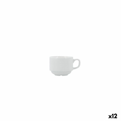 Tasse de café et de thé Bidasoa Serenity Hydrozero Blanc Céramique 90 ml (12 Unités)