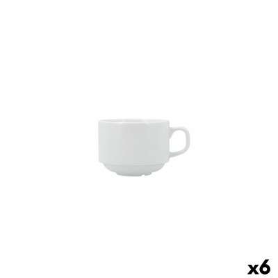 Tasse de café et de thé Bidasoa Serenity Hydrozero Blanc Céramique 230 ml (6 Unités)