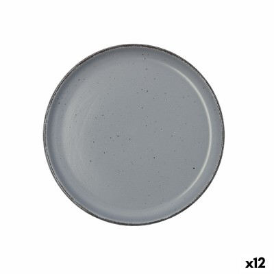 Assiette à dessert Quid Duna Gris Céramique 20 x 2,5 cm (12 Unités)